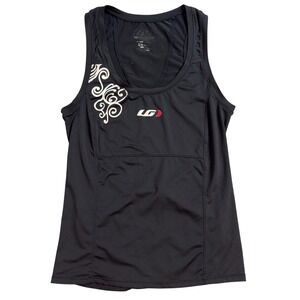 Louis Garneau Womens Cycling Tank Top Black Scroll Medium Sleeveless Jersey